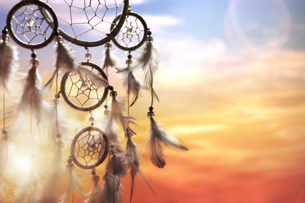 Dream catcher at sunset