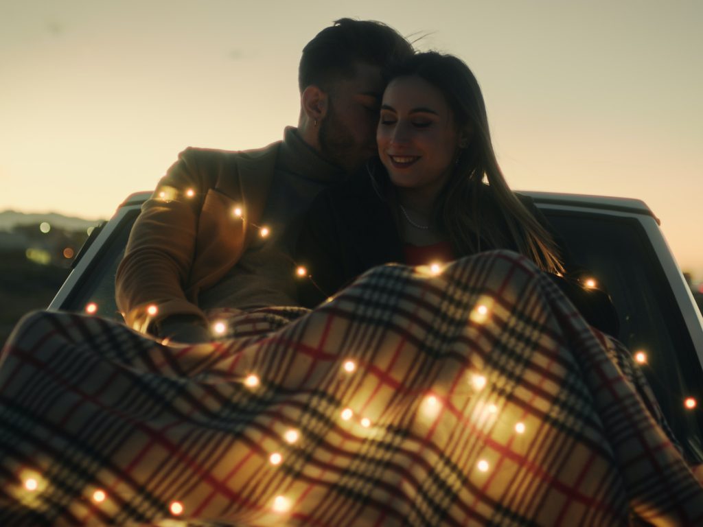 Couple In Love At Sunset